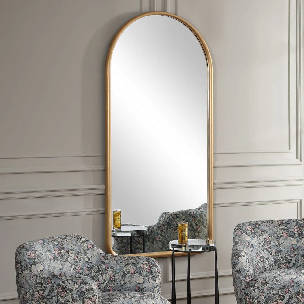 Uttermost Marvell Heavily Antique Gold Arch Mirror - Image 2