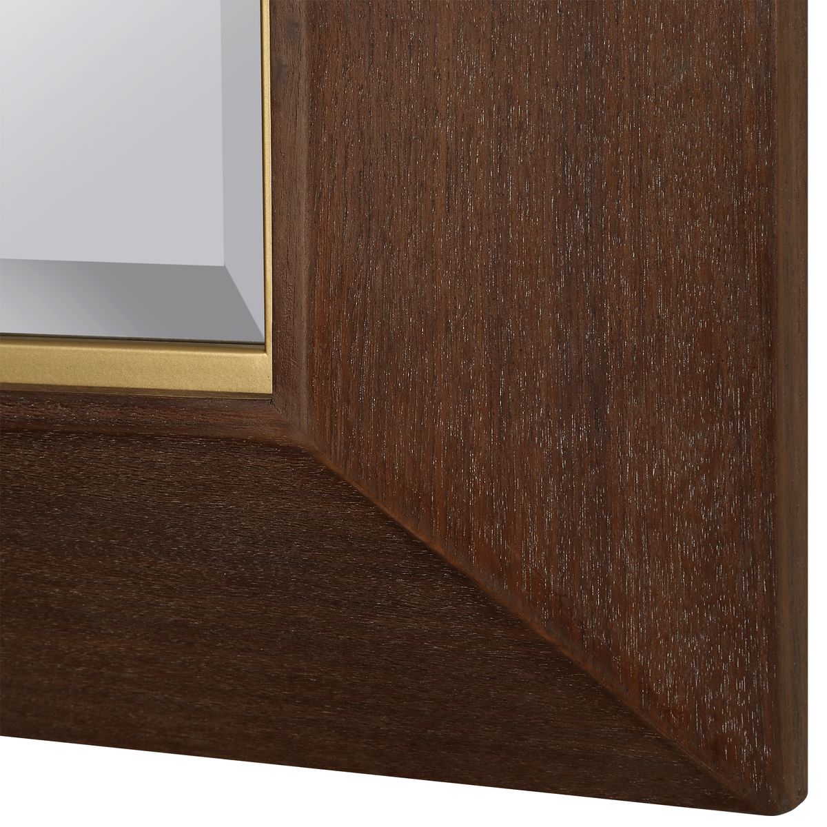 Uttermost Matheson Walnut with Brushed Gold Accents Framed Mirror - Image 5