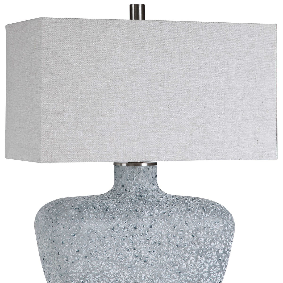 Uttermost Matisse Blue Glass Table Lamp With Gray Linen Shade - Image 4