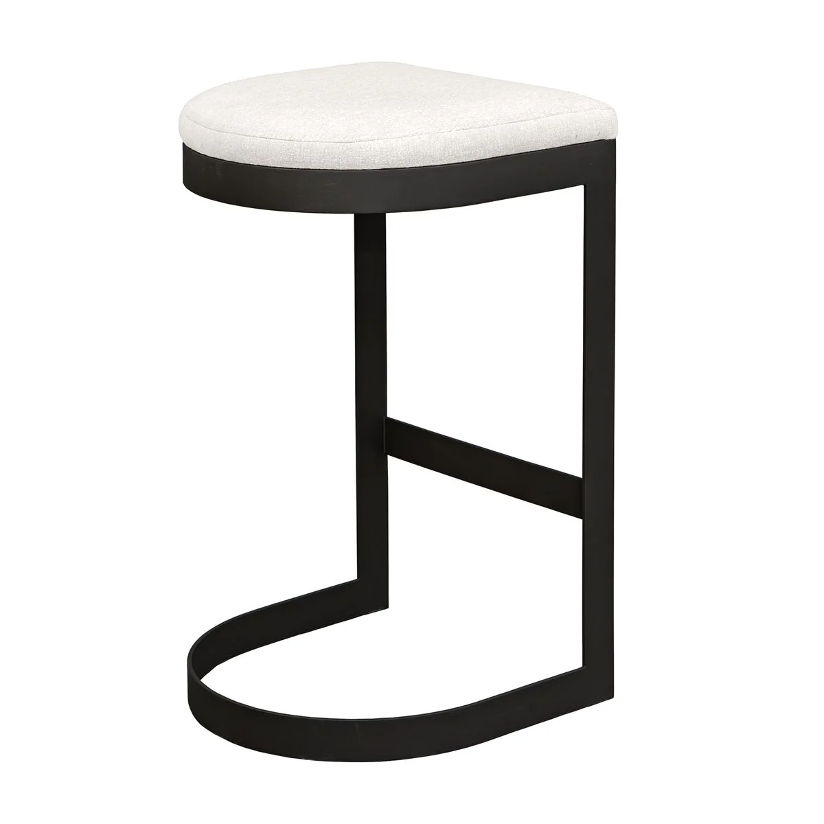Uttermost Maude Java Black Outdoor Bar Stool With Plush Taupe Fabric Cushion Seat - Image 4