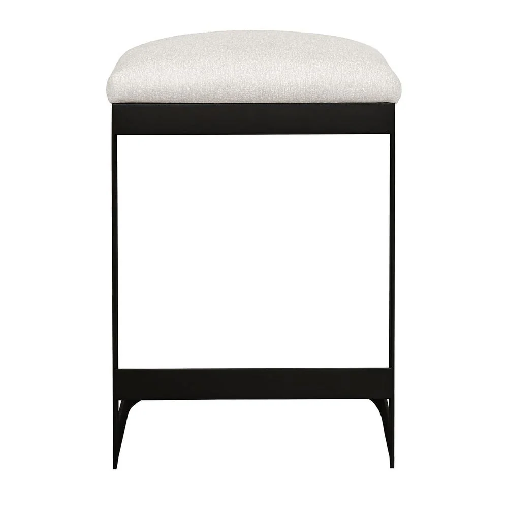 Uttermost Maude Java Black Outdoor Counter Stool With Plush Fabric Cushion Seat - Image 2