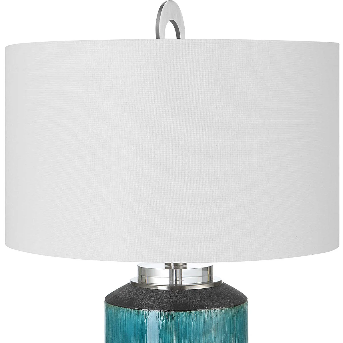 Uttermost Maui Aqua Blue Ceramic Table Lamp With Linen Shade - Image 4