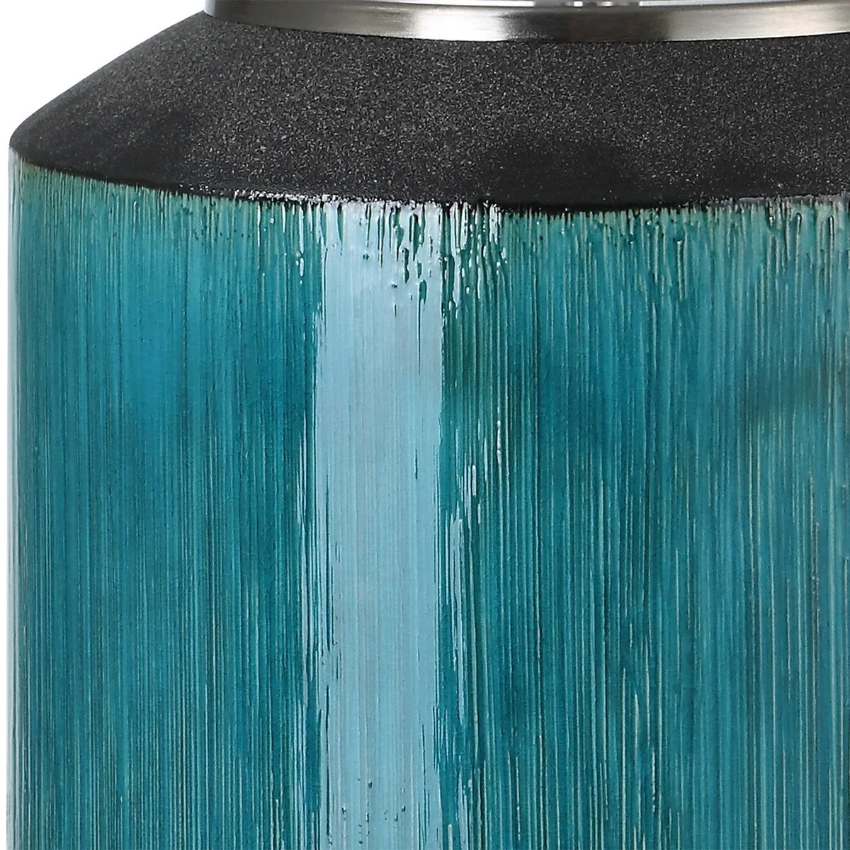 Uttermost Maui Aqua Blue Ceramic Table Lamp With Linen Shade - Image 5
