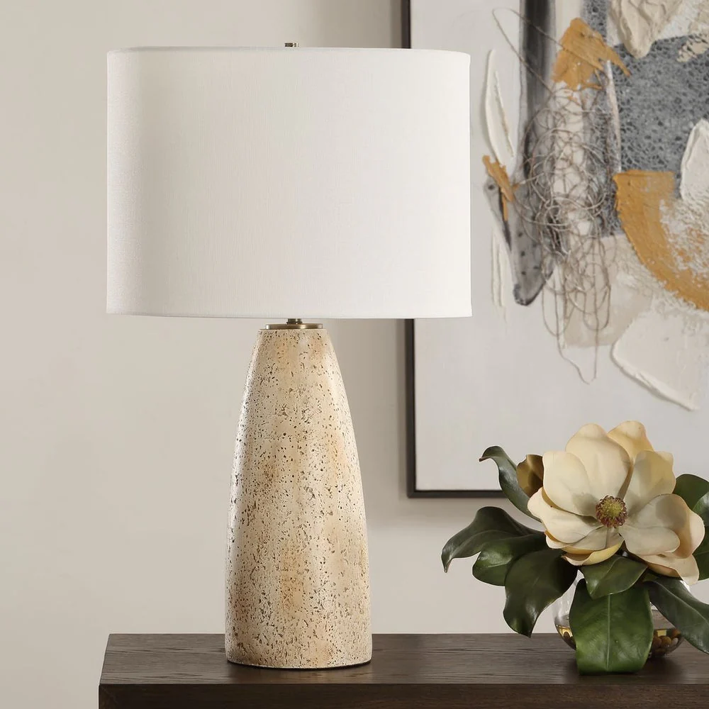 Uttermost Maury Table Lamp With White Linen Drum Shade - Image 2