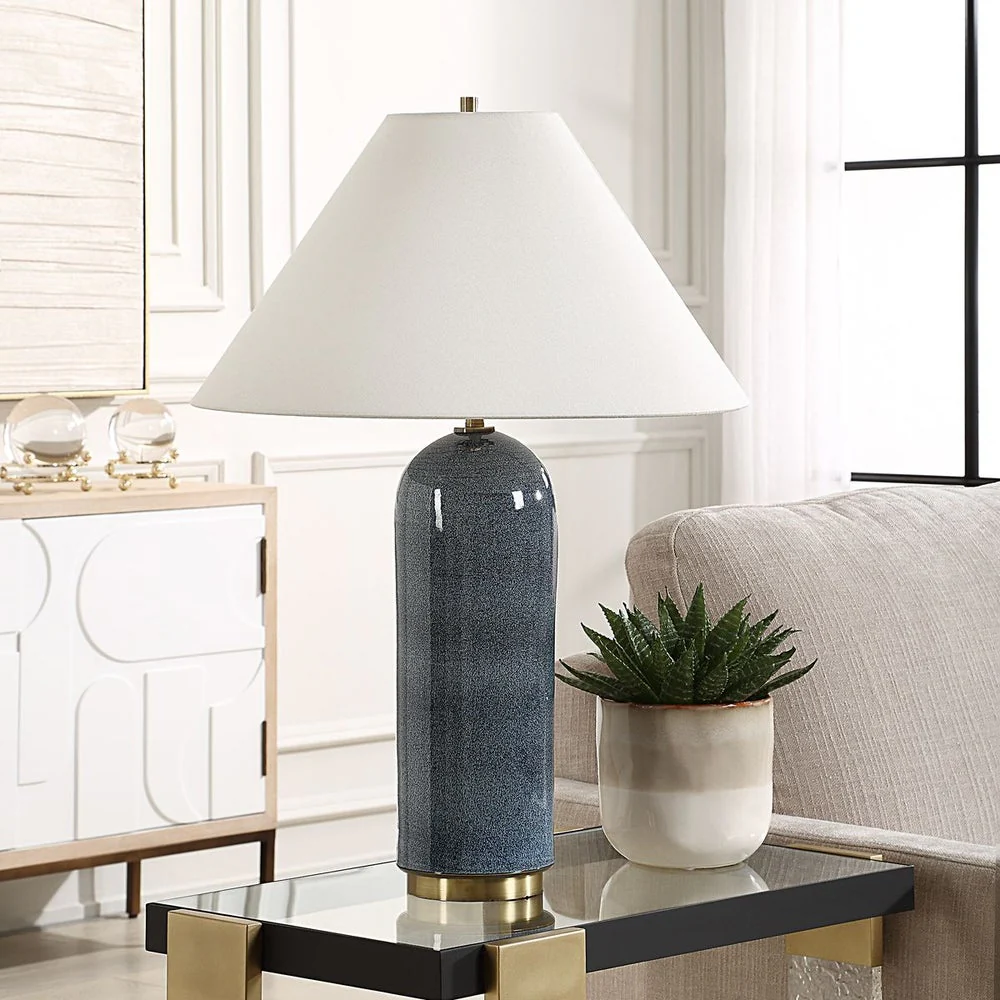 Uttermost Mayetta Hand Crafted Deep Blue Table Lamp - Image 2