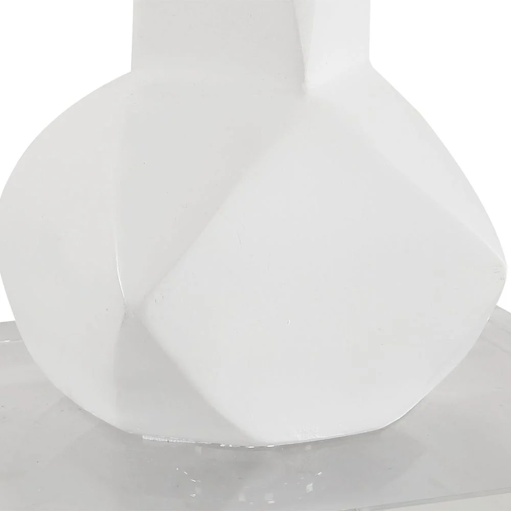 Uttermost Mayme Unique Stacked Matte White Sculpture Table Lamp - Image 9