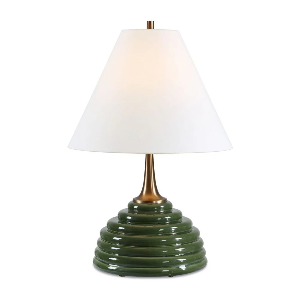 Uttermost McKay Dark Green Ribbed Table Lamp - Image 5