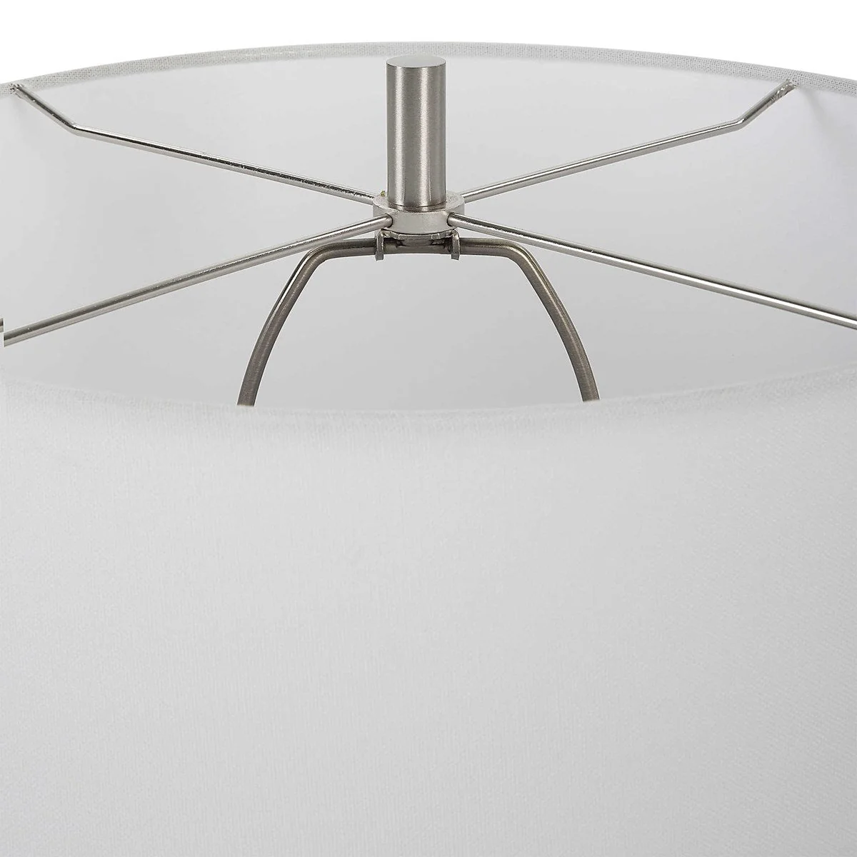 Uttermost Medan Taupe and Dove Gray Glazed Ceramic Table Lamp With White Linen Shade - Image 6