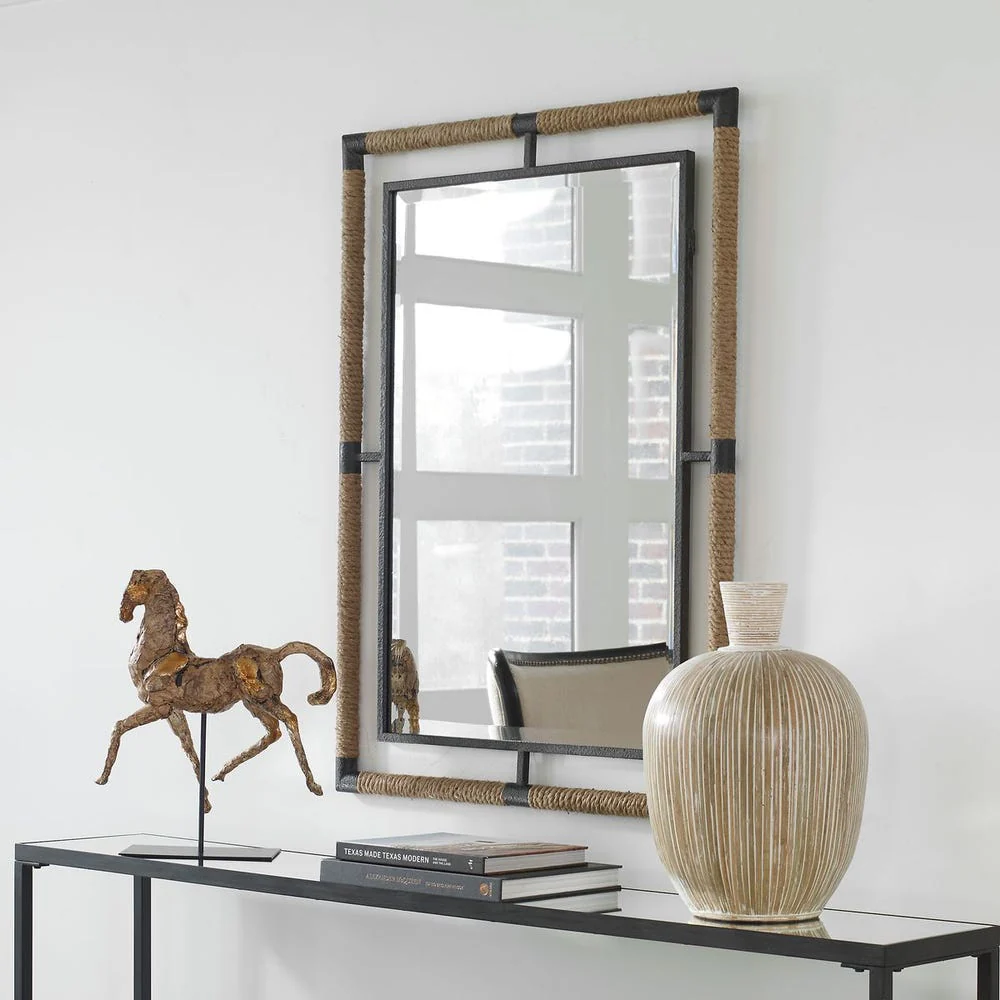 Uttermost Melville Natural Rope And Rust Black Iron Mirror - Image 2