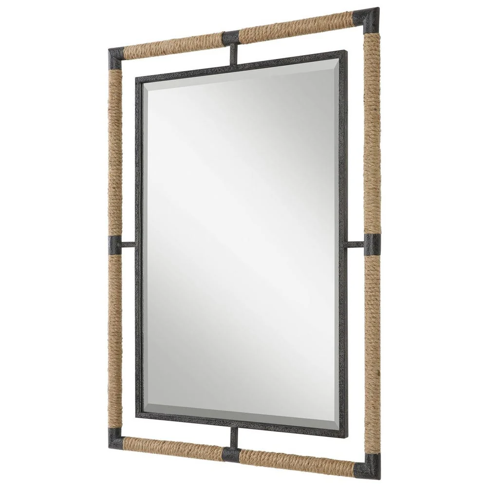 Uttermost Melville Natural Rope And Rust Black Iron Mirror - Image 3