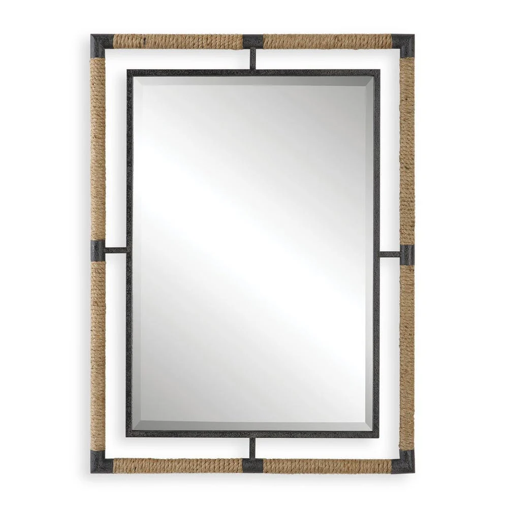 Uttermost Melville Natural Rope And Rust Black Iron Mirror - Image 4