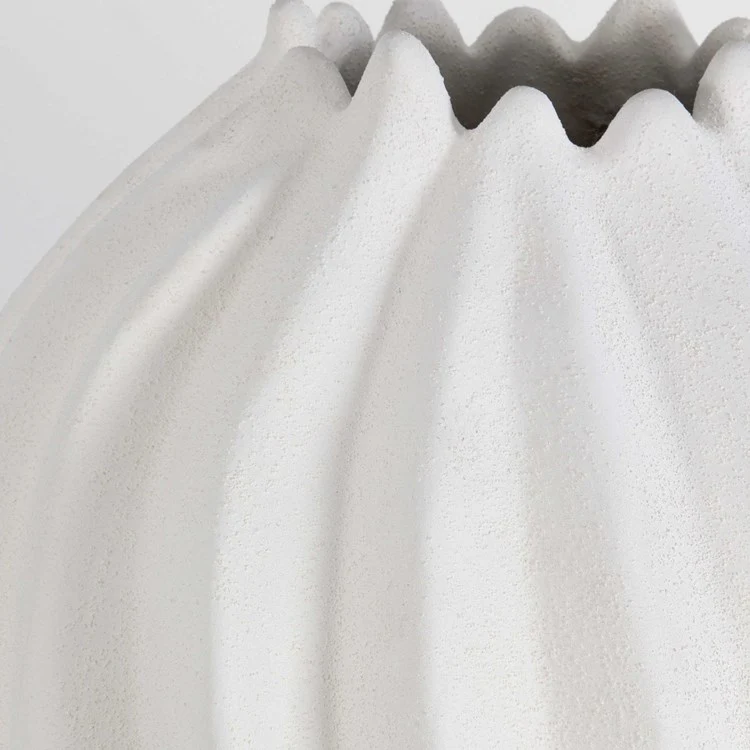 Uttermost Merrit Matte White Textured Ceramic Floor Vase - Image 3