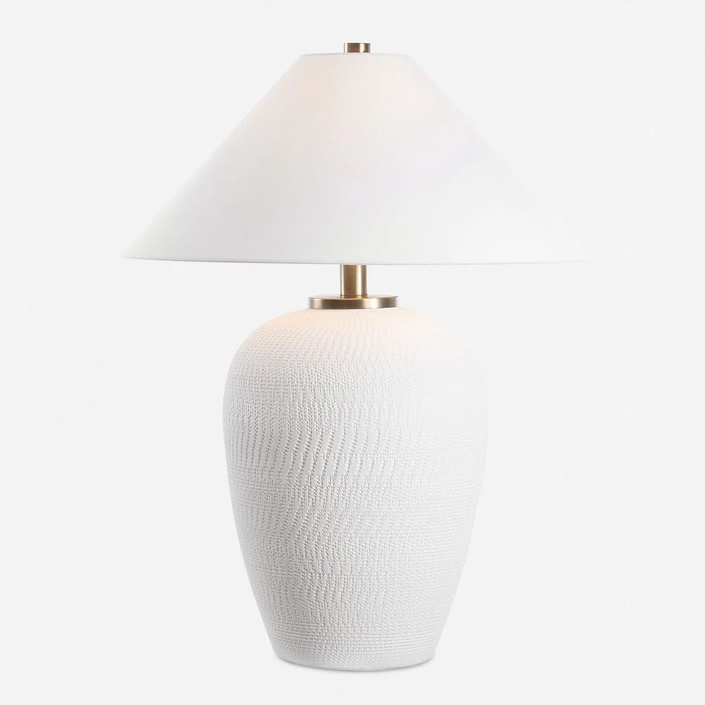 Uttermost Merriton Urn Shape Matte White Table Lamp - Image 4