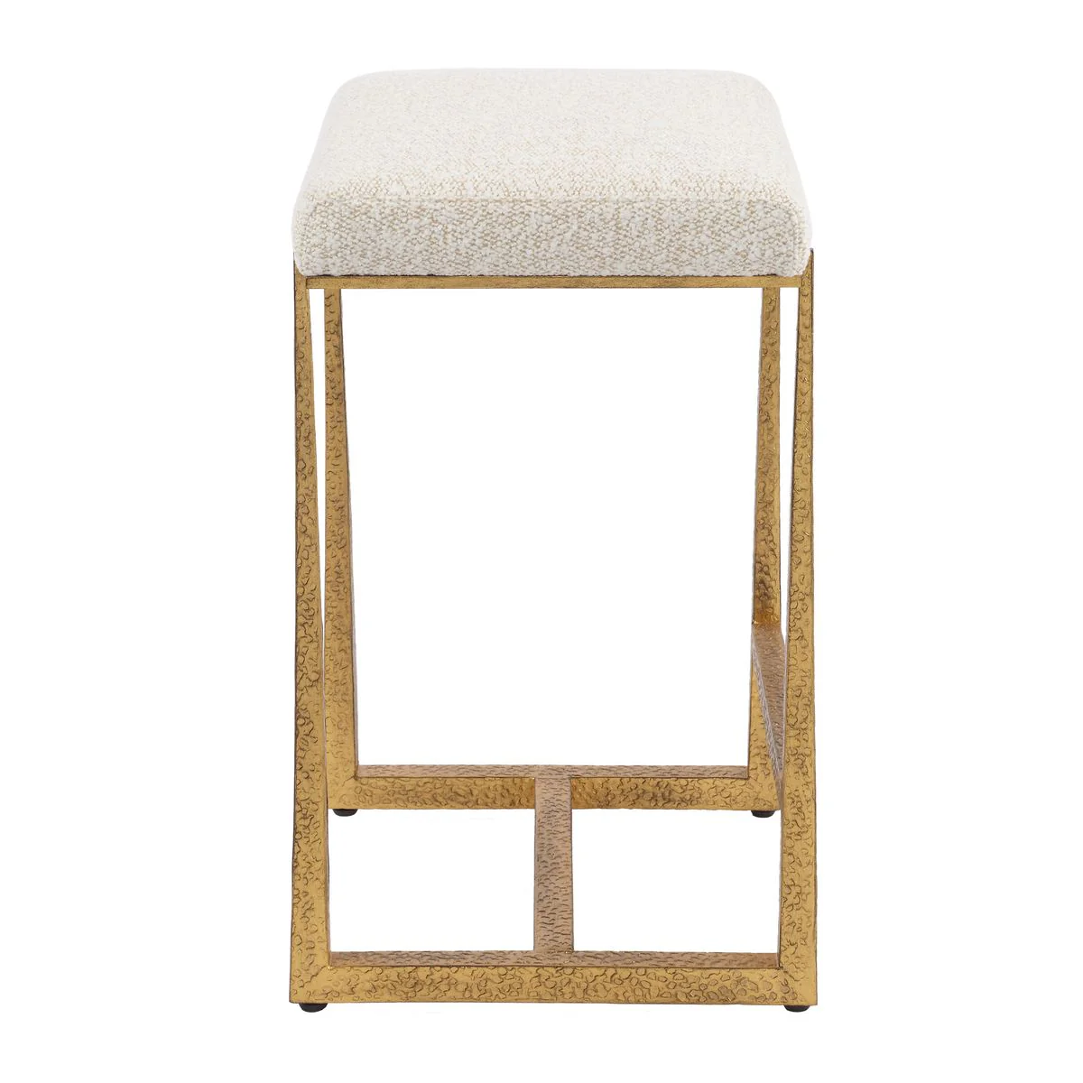 Uttermost Midas Antiqued Gold Iron Counter Stool With Cushioned Seat - Image 5