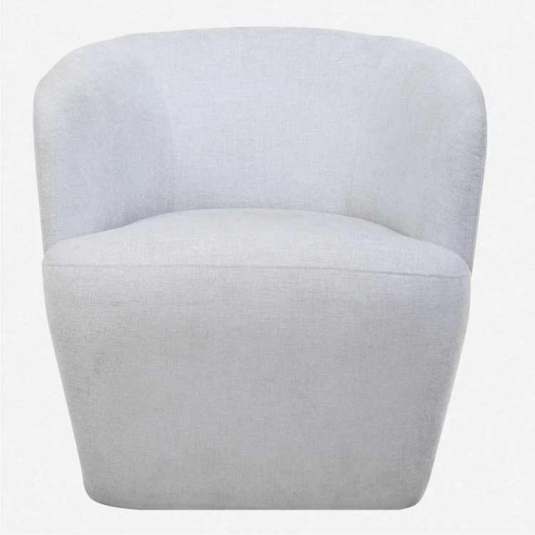 Uttermost Mist Light Cloud Blue Barrel Style Swivel Chair - Image 2