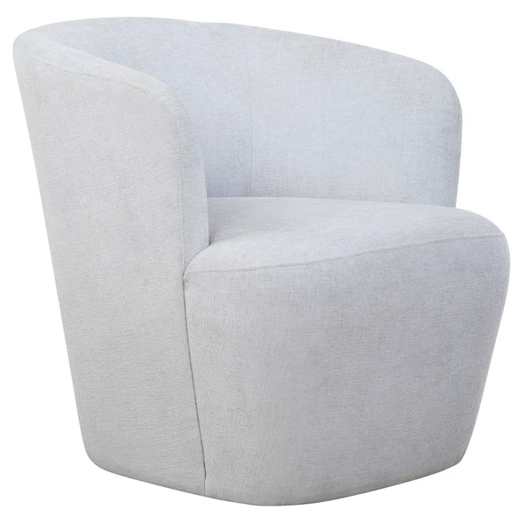 Uttermost Mist Light Cloud Blue Barrel Style Swivel Chair - Image 4