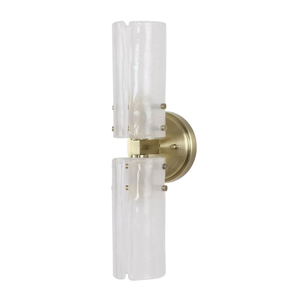 Uttermost Mistie Seeded Glass With Antique Bronze 2 Light Sconce - Image 3