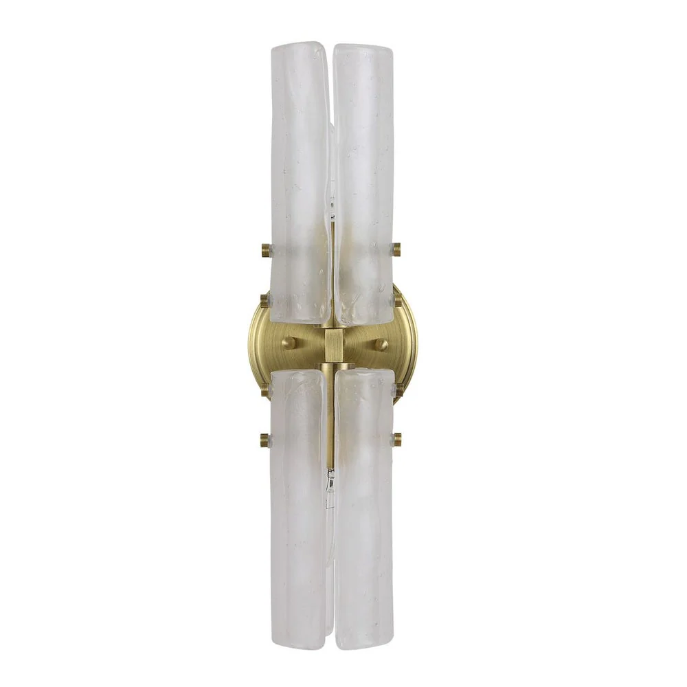 Uttermost Mistie Seeded Glass With Antique Bronze 2 Light Sconce - Image 4