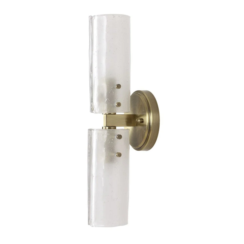 Uttermost Mistie Seeded Glass With Antique Bronze 2 Light Sconce - Image 6