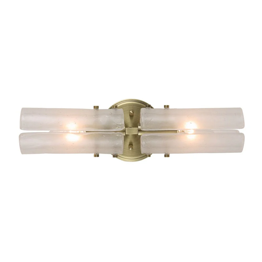 Uttermost Mistie Seeded Glass With Antique Bronze 2 Light Sconce - Image 9
