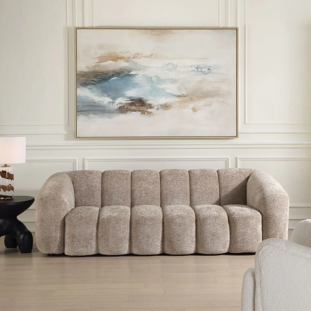 Uttermost Modella Modern Chenille Channeled Sofa - Image 2