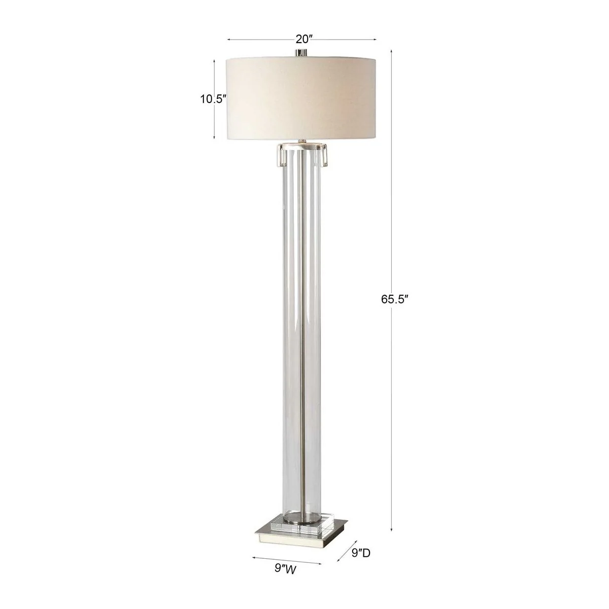 Uttermost Monette Acrylic Floor Lamp With Off-White Linen - Image 3