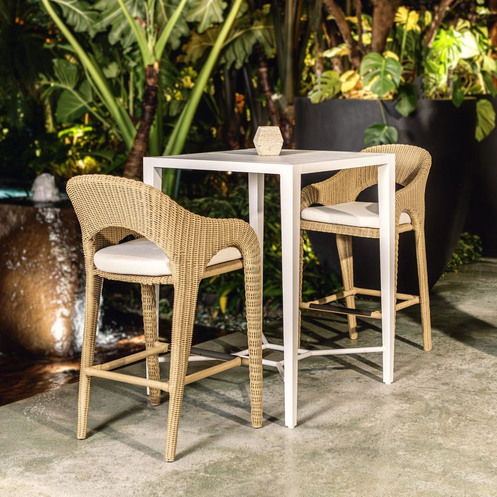 Uttermost Montellano Crisp White Outdoor Bar Table
