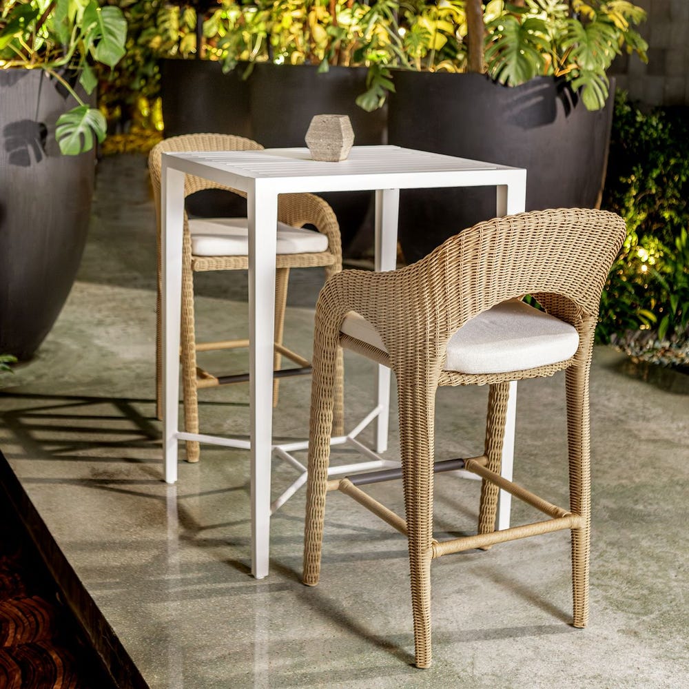 Uttermost Montellano Crisp White Outdoor Bar Table - Image 2