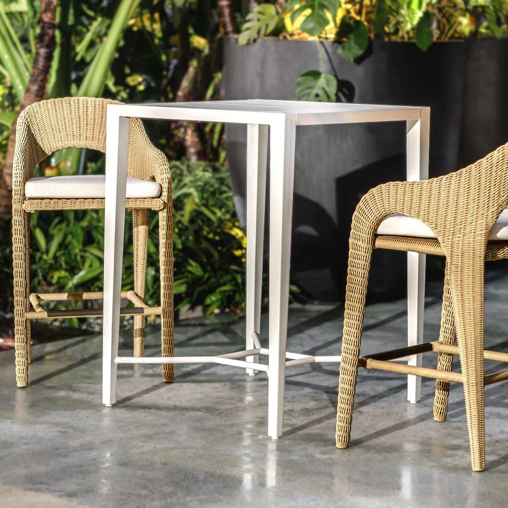 Uttermost Montellano Crisp White Outdoor Bar Table - Image 3