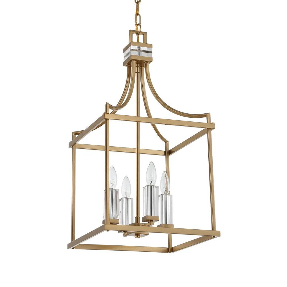Uttermost Montreal Warm Brass Lantern 4 Light Pendant - Image 4