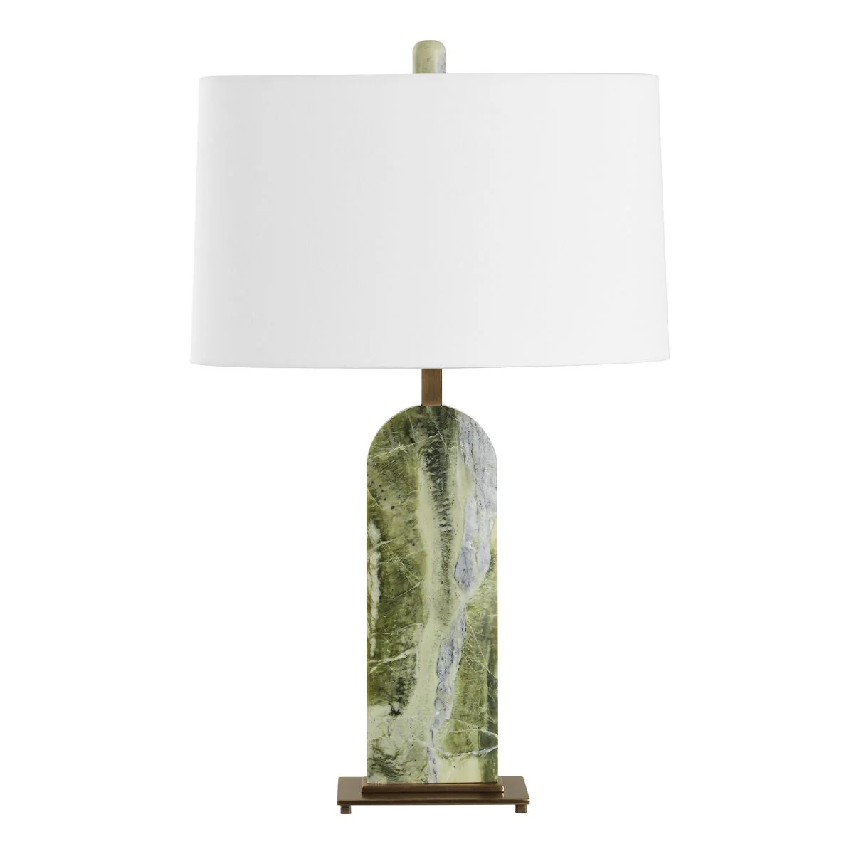 Uttermost Moorea Green Marble Table Lamp With Crisp White Linen Shade - Image 6