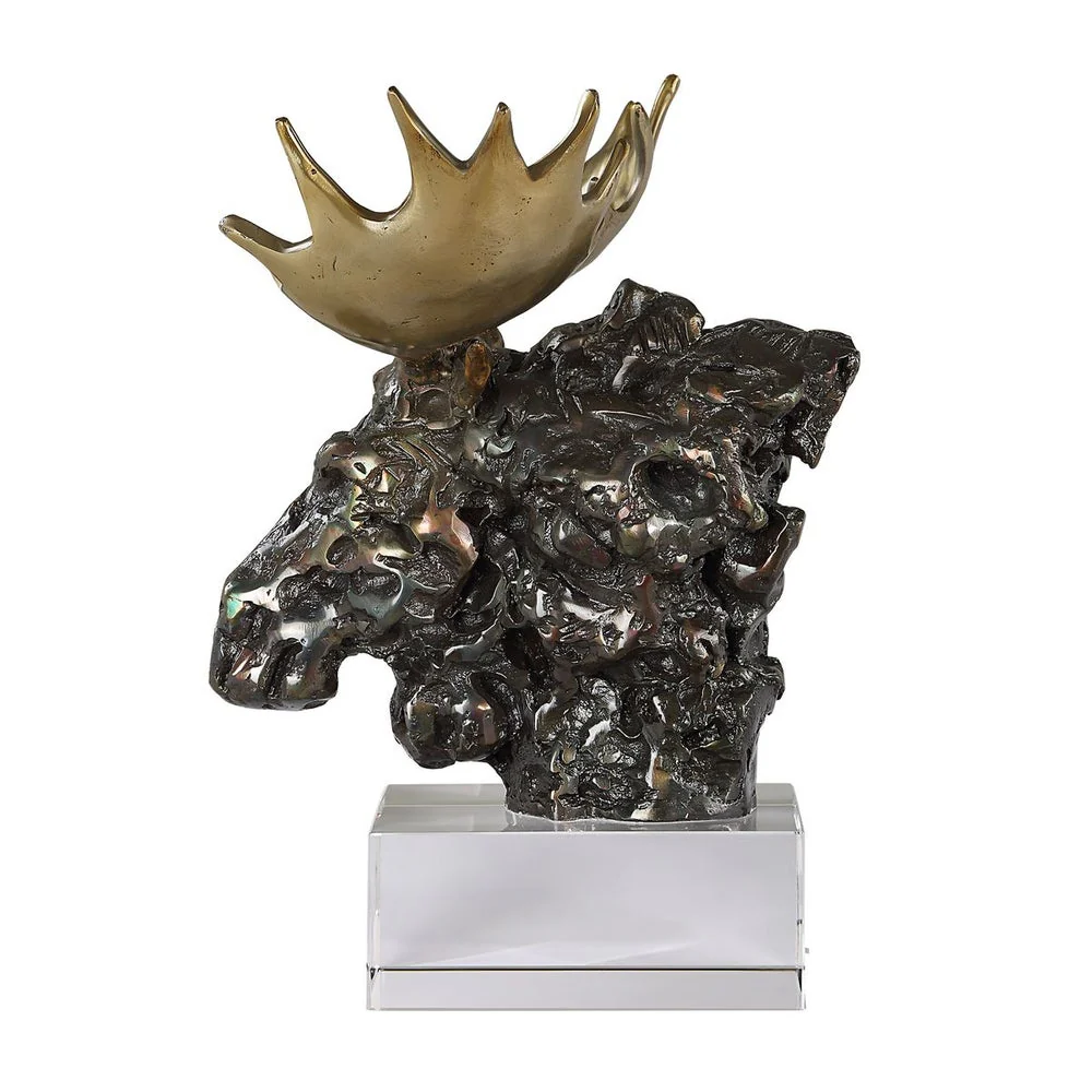 Uttermost Moose Bust Sculpture - Image 4