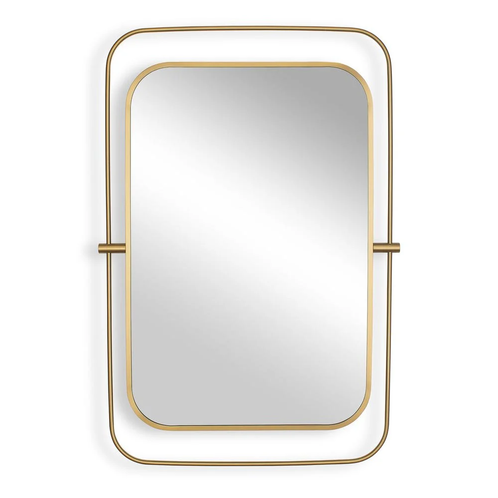 Uttermost Moreni Rounded Corners With Plated Antique Brass Mirror