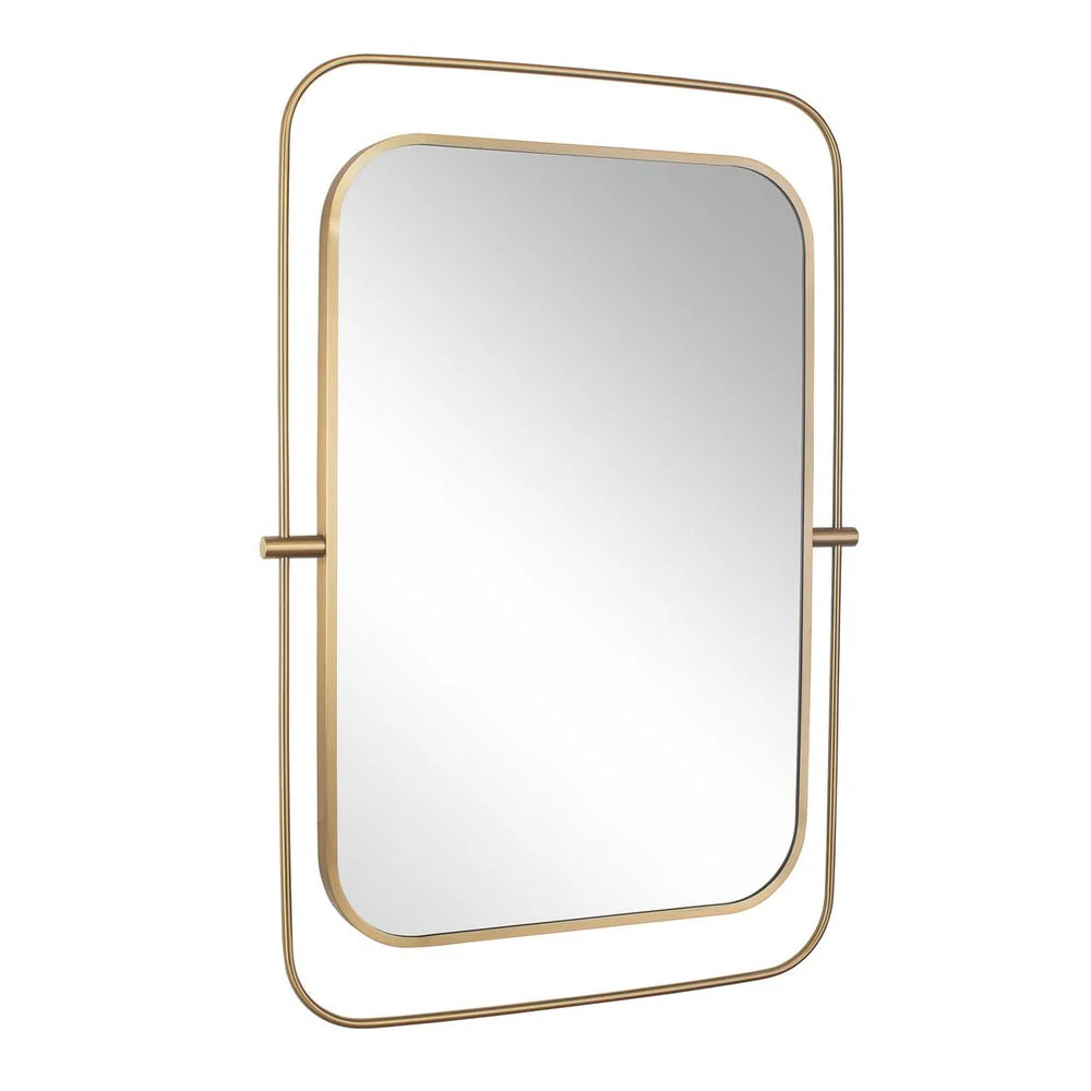Uttermost Moreni Rounded Corners With Plated Antique Brass Mirror - Image 2