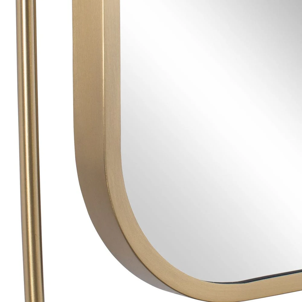 Uttermost Moreni Rounded Corners With Plated Antique Brass Mirror - Image 3