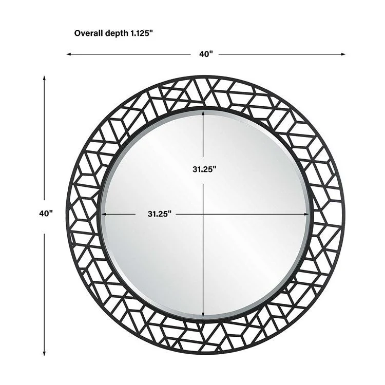 Uttermost Mosiac Black Round Mirror - Image 6