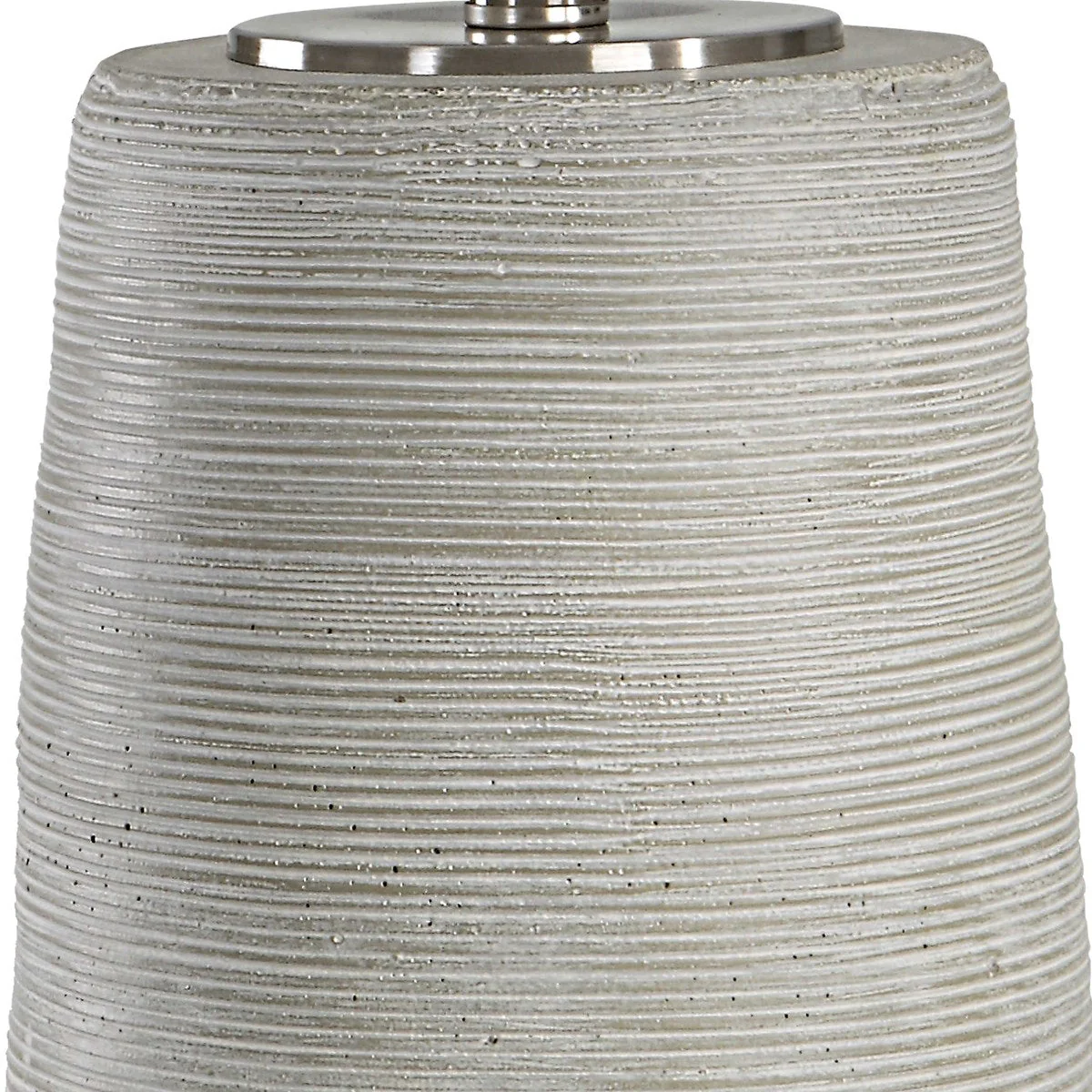 Uttermost Mountainscape Off-White and Gray Ceramic Table Lamp With White Linen Shade - Image 5