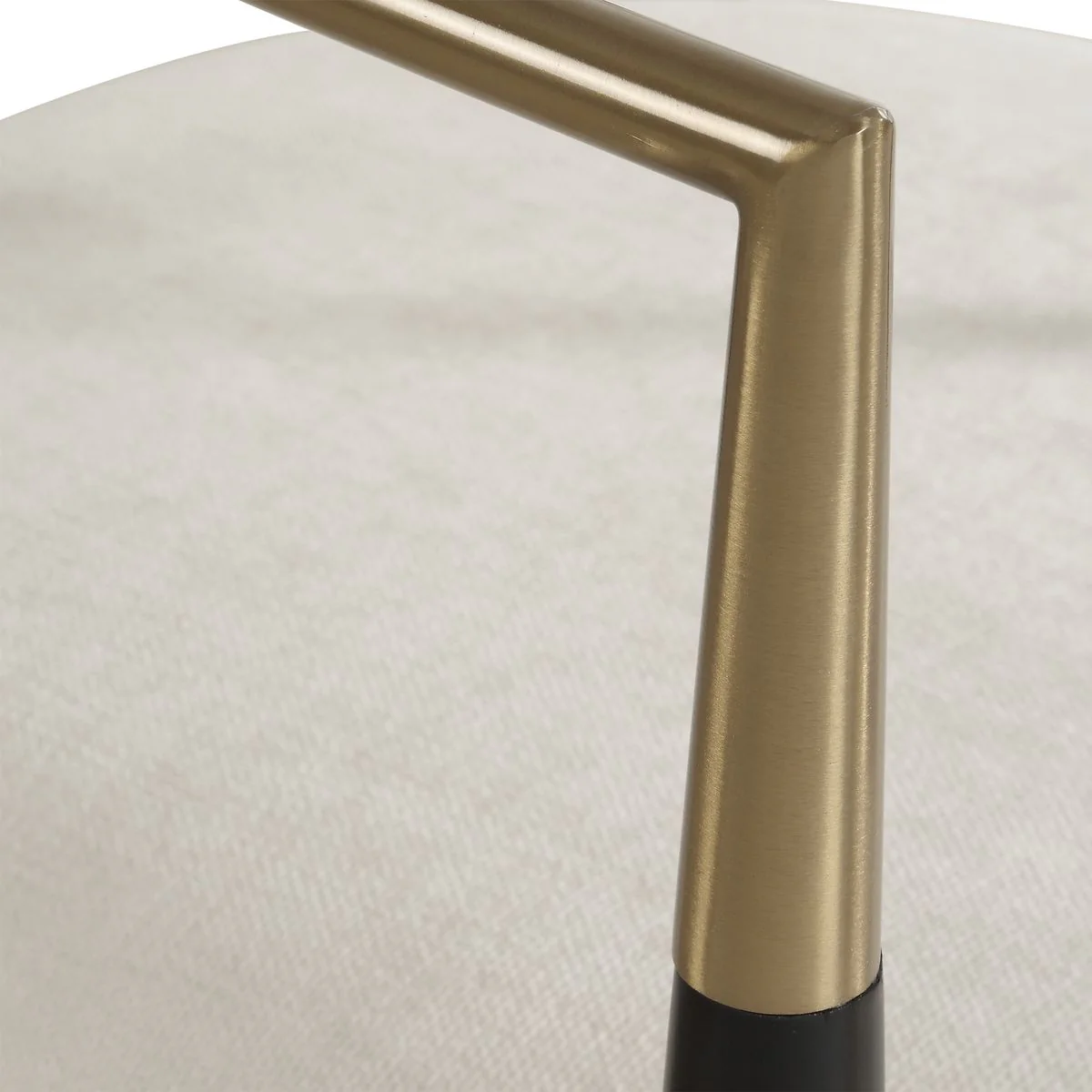 Uttermost Moxie Off-White Velvet Dining Chair With Matte Black Wood and Brushed Brass - Image 8