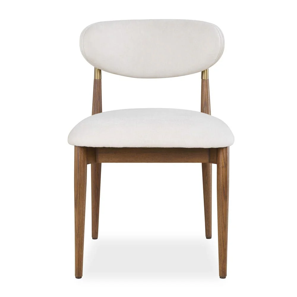 Uttermost Moxie Off- White Velvet With Natural Walnut Frame Armless Dining Chairs ~ Set Of Two - Image 2
