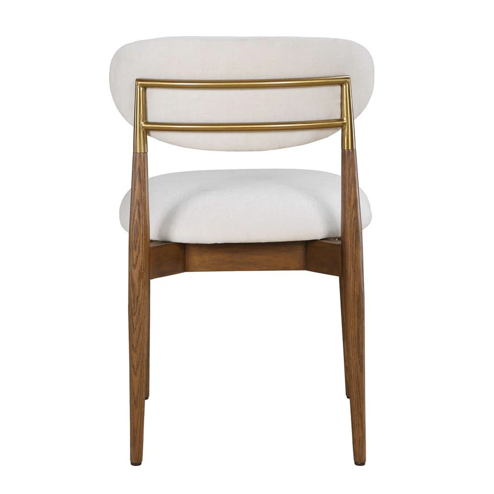 Uttermost Moxie Off- White Velvet With Natural Walnut Frame Armless Dining Chairs ~ Set Of Two - Image 5