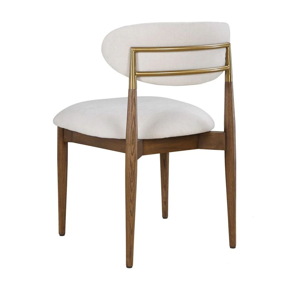 Uttermost Moxie Off- White Velvet With Natural Walnut Frame Armless Dining Chairs ~ Set Of Two - Image 6