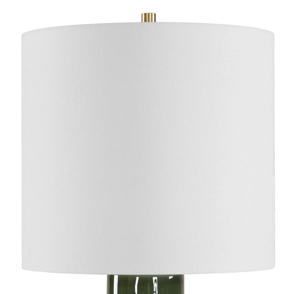 Uttermost Nacua Hourglass Shaped Deep Green Table Lamp - Image 5