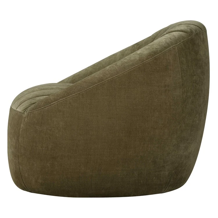 Uttermost Narrows Moss Green Velvet Chenille Channeled Swivel Chair - Image 5