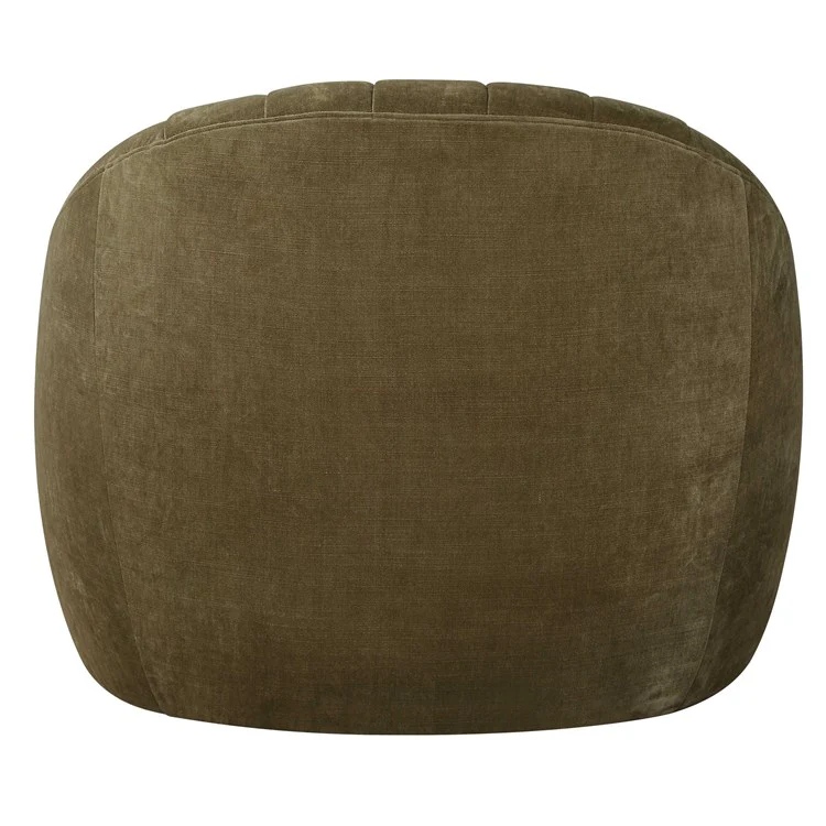 Uttermost Narrows Moss Green Velvet Chenille Channeled Swivel Chair - Image 7