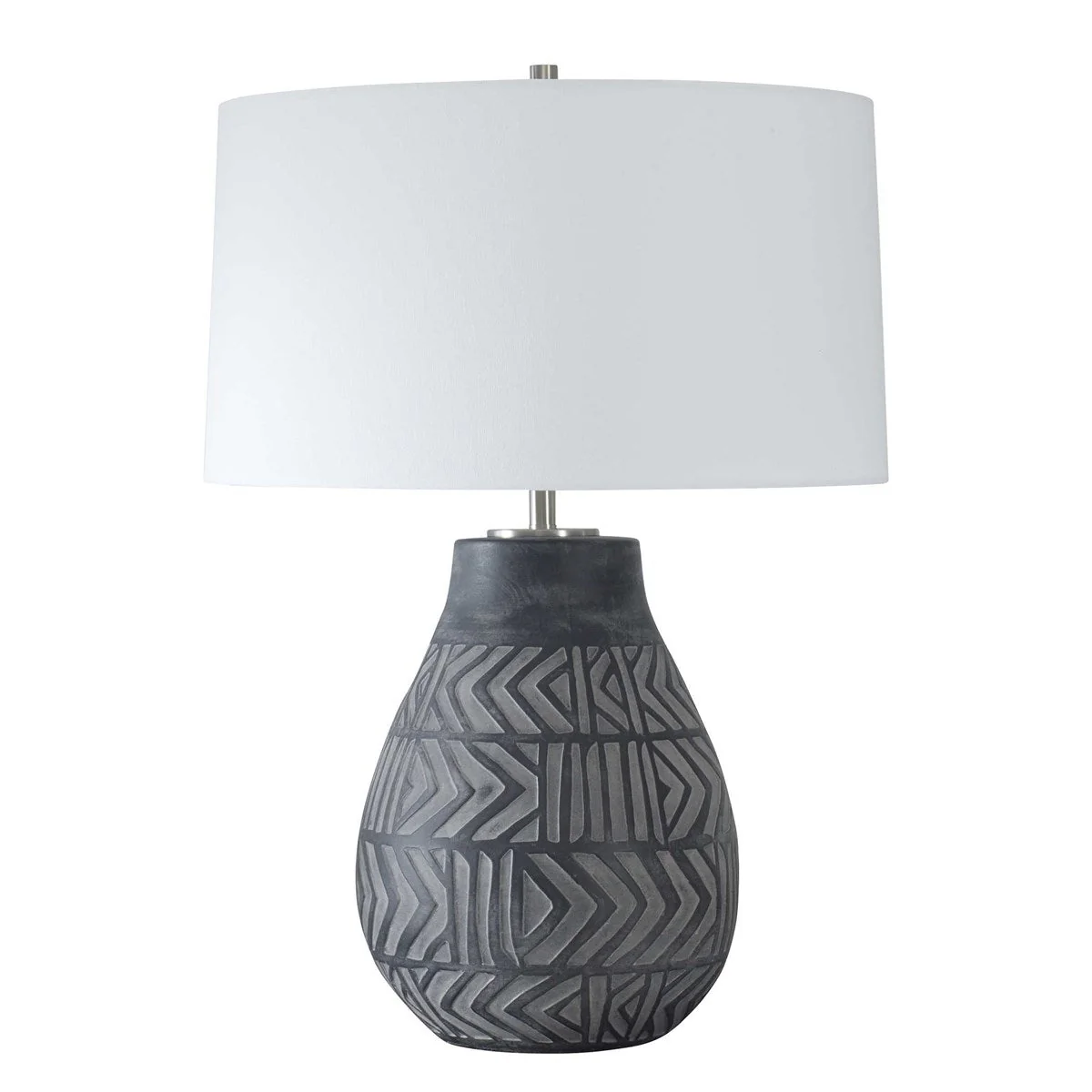 Uttermost Natchez Charcoal Ceramic Table Lamp With White Linen Shade - Image 4