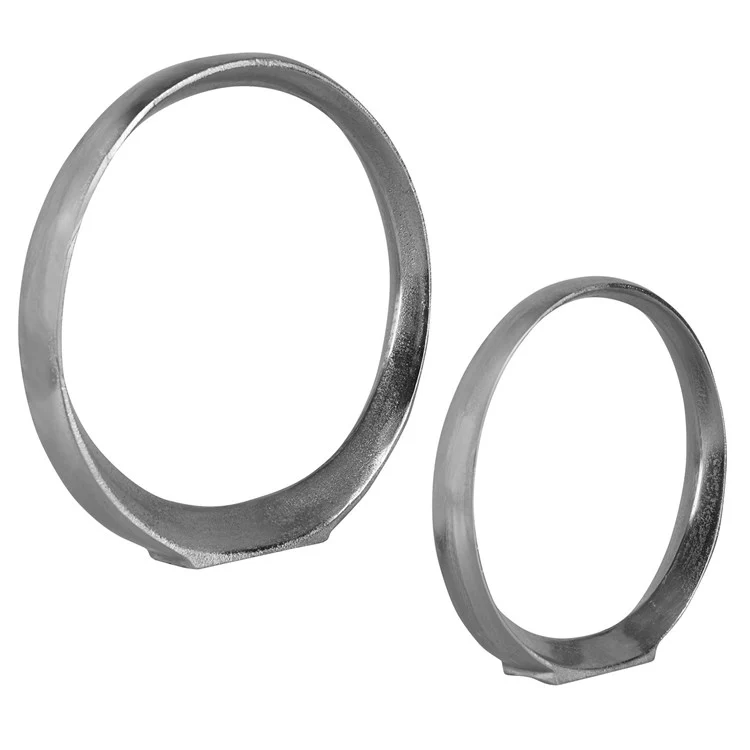 Uttermost Orbits Ring Nickel Set of 2 Sculptures - Image 3