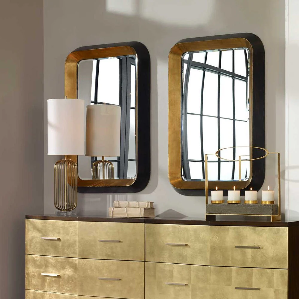 Uttermost Niva Iron Metallic Gold Leaf Mirror