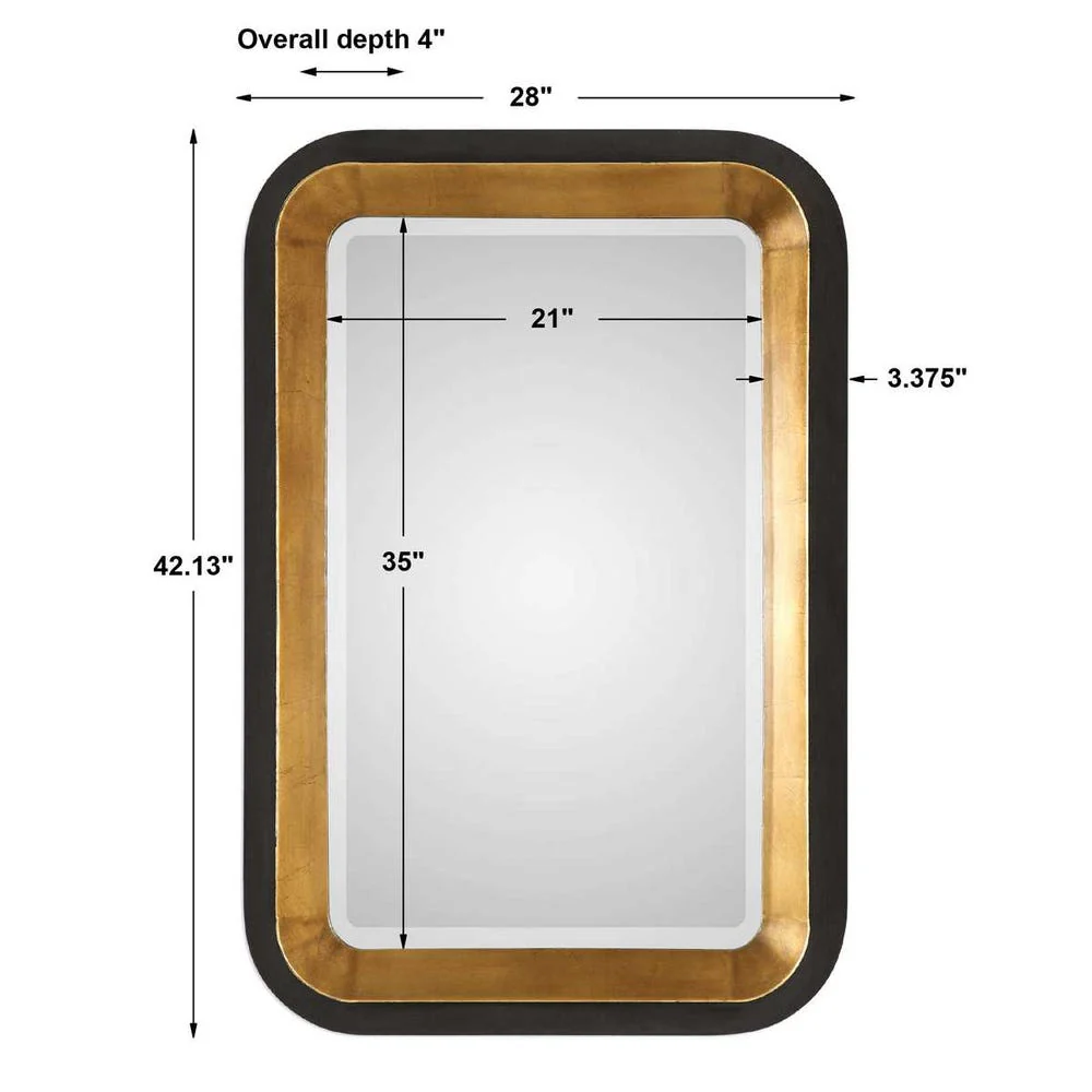 Uttermost Niva Iron Metallic Gold Leaf Mirror - Image 7
