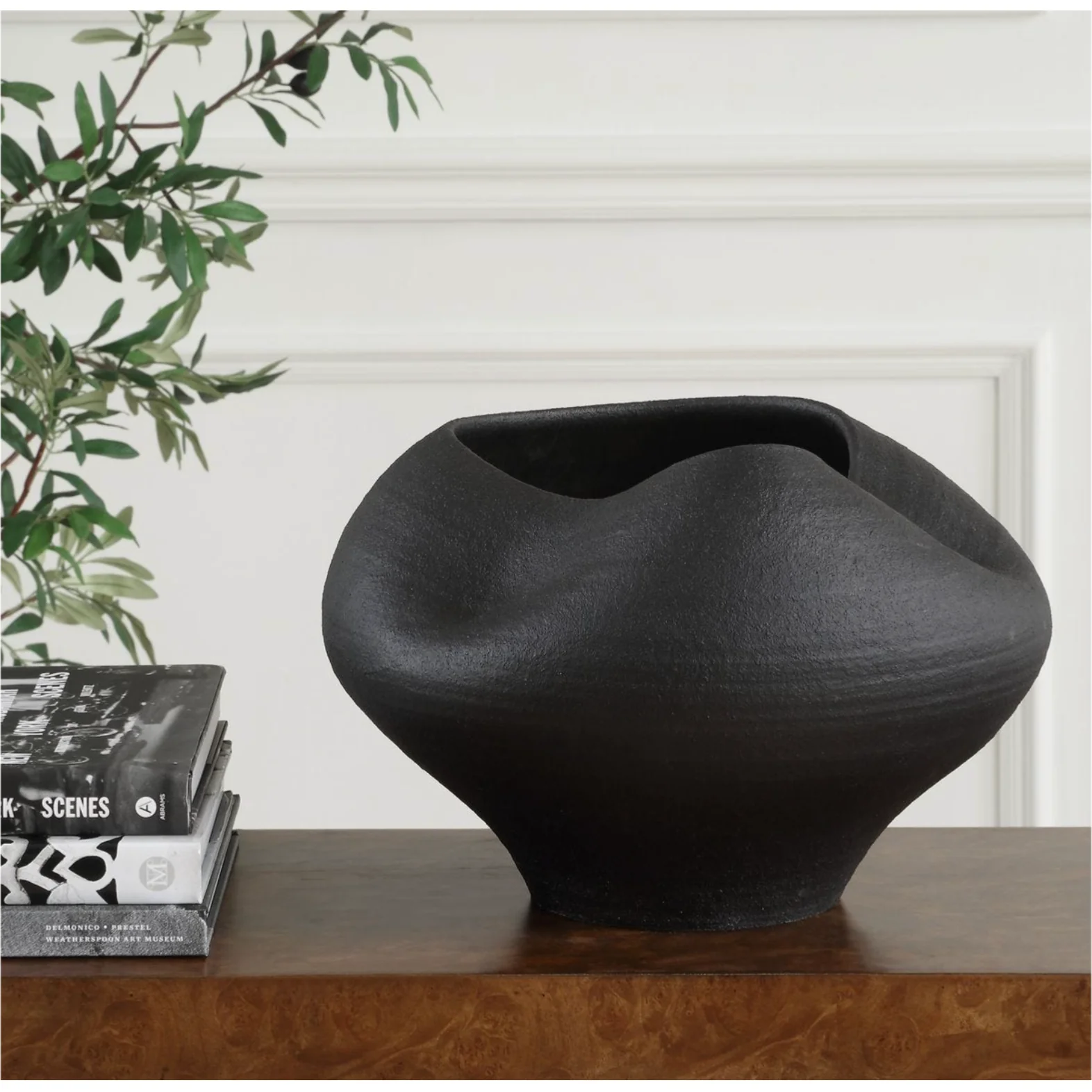 Uttermost Nocturne Matte Black Oragnic Shape Bowl - Image 3