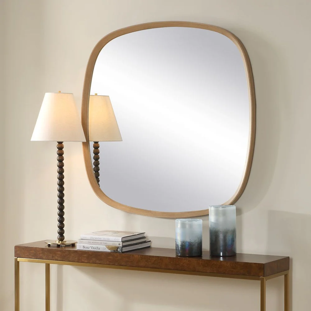 Uttermost Novell Natural Finish Pinewood Framed Round Mirror - Image 2